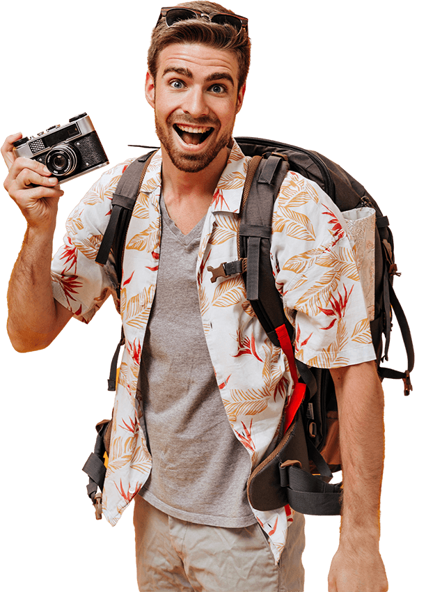 Traveler ready to discover a new destination